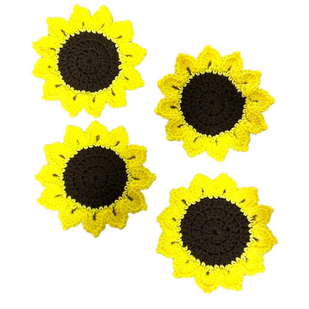 Sunflower Crochet Coasters